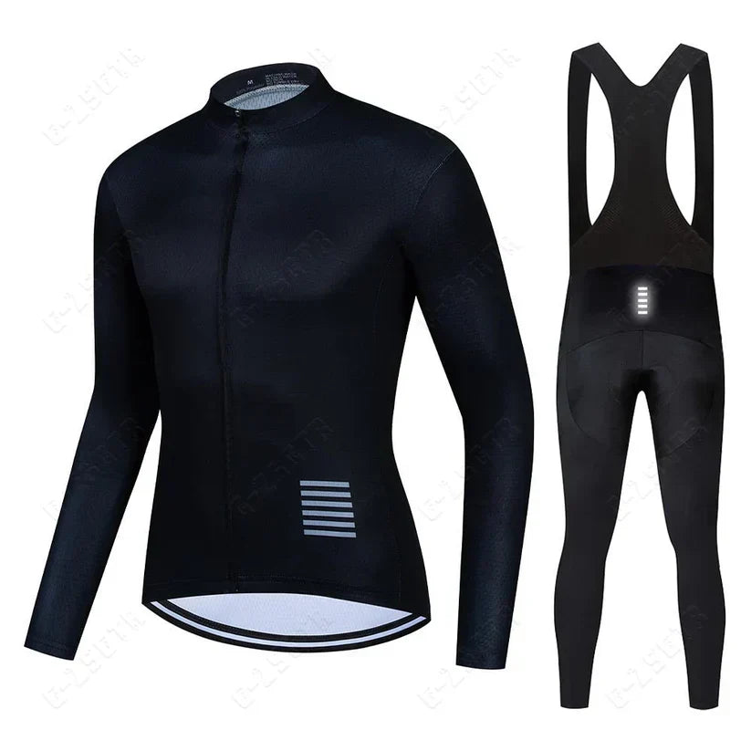 Langarm-Radsportbekleidungsset – Version mit Fleece-Futter