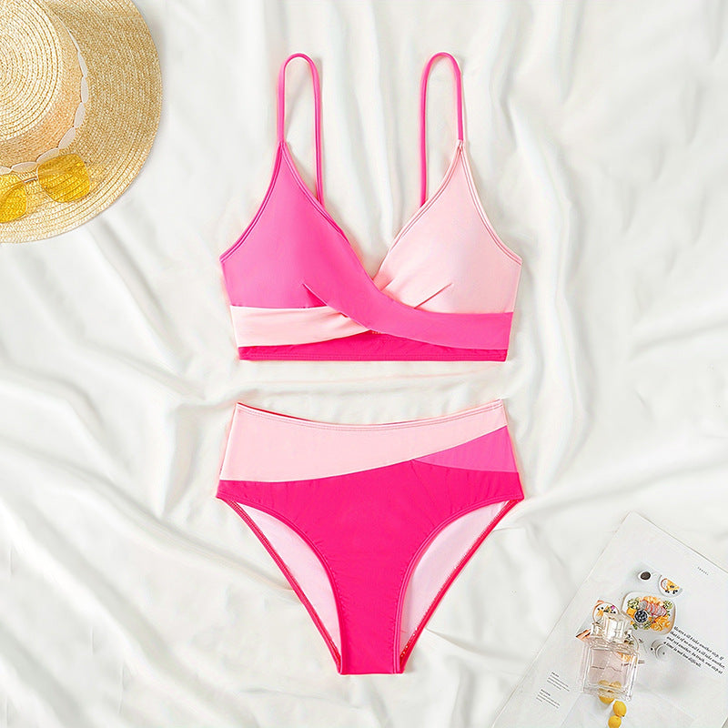 Damen Bikini-Set mit elegantem Wickeldesign und hohem Beinausschnitt Drune