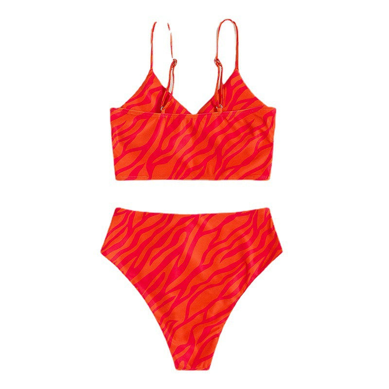 Damen Bikini-Set mit modernem Wickeldesign und hohem Beinausschnitt Drune