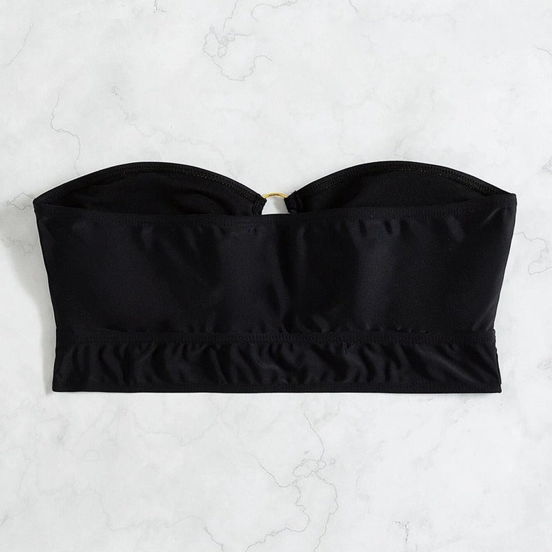 Damen Bandeau-Top mit dekorativem Ring Drune