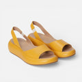 Damen Slingback Sandalen mit Plateau und offener Zehenpartie