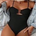 Damen Einteiliger Badeanzug mit eleganten Cut-Out-Design und modischem Verschluss Drune