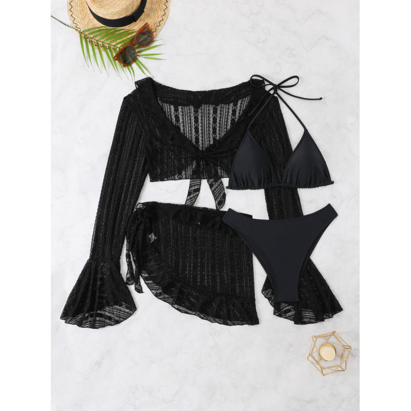 Damen Bikini-Set mit crop-top und lässigem Wickelrock Drune