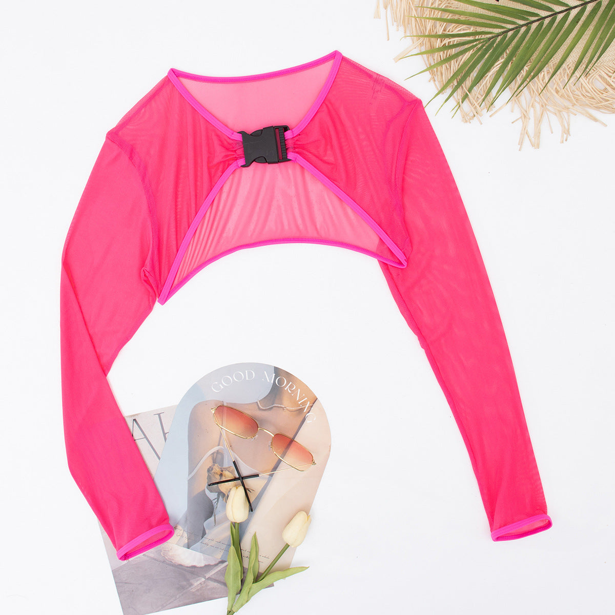 Damen Einteiler Badeanzug mit modischem Cut-Out und langen Ärmeln Drune