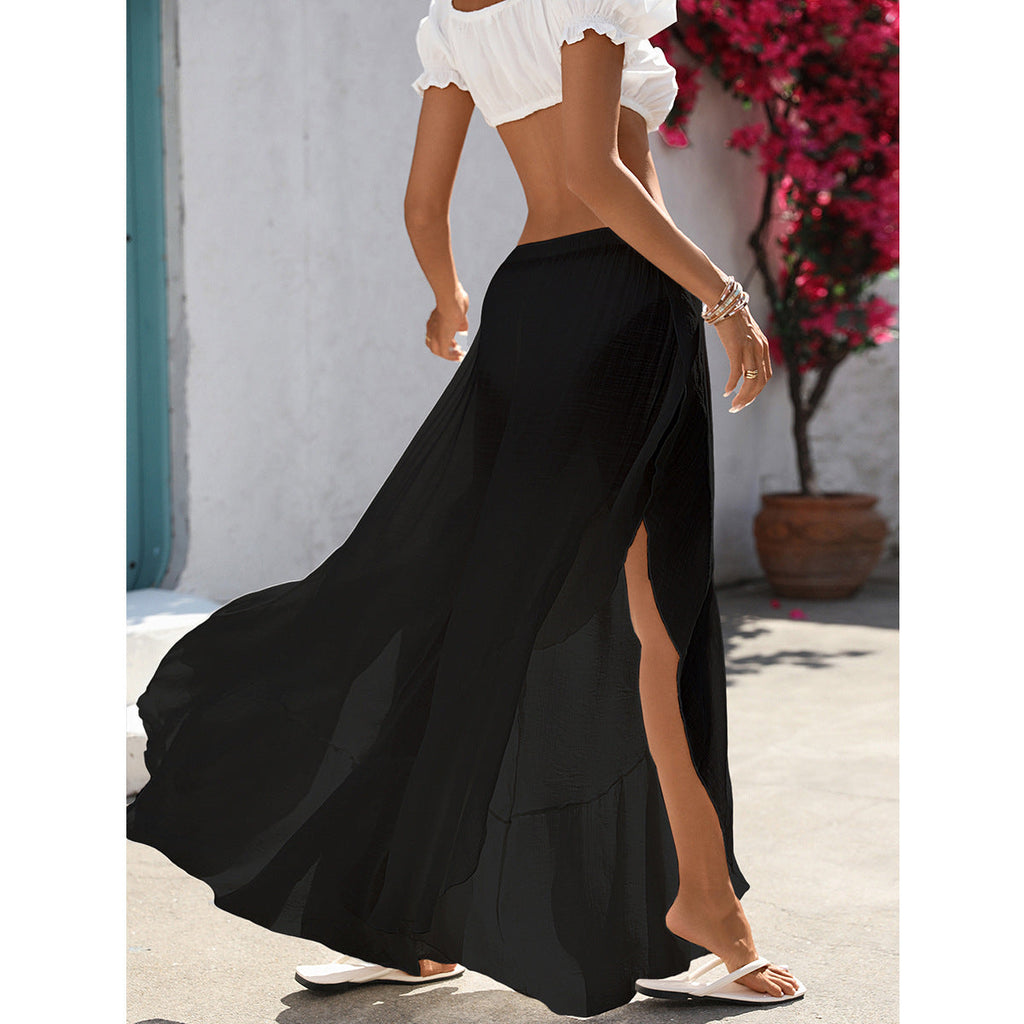 Damen Maxi-Rock mit elegantem asymmetrischen Schnitt und luftiger Passform Drune