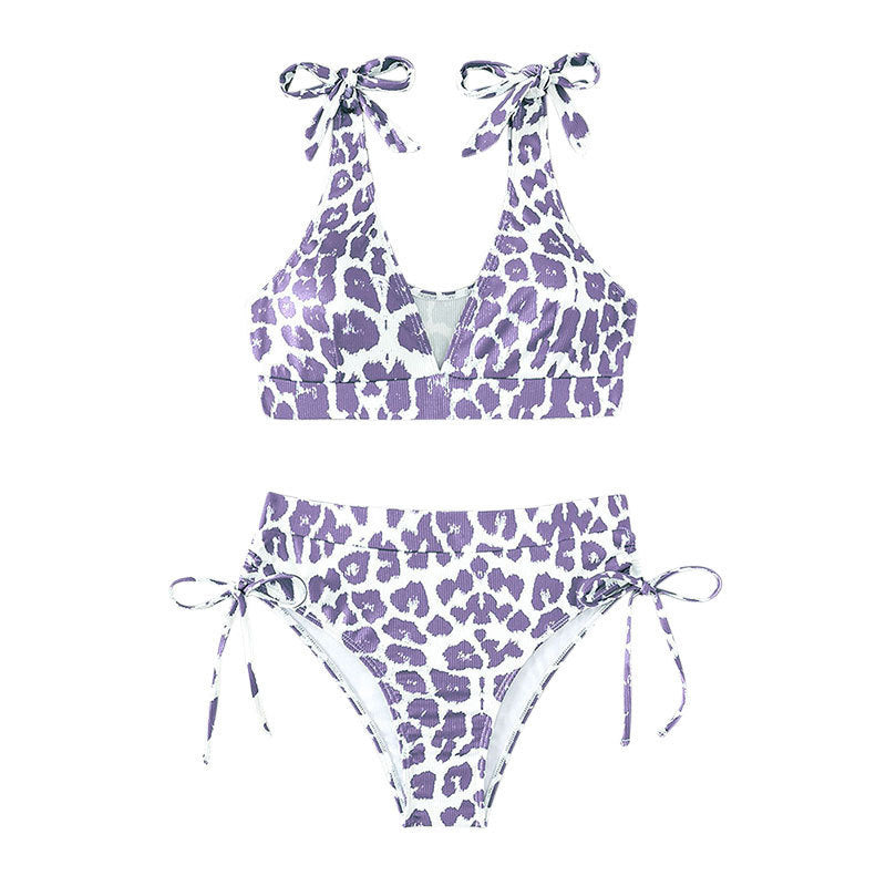 Damen Bikini-Set mit verstellbaren Trägern und hohem Bund Drune