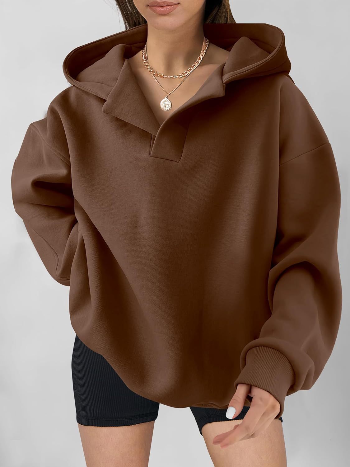 Damen Oversized Kapuzenpullover Drune