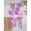Damen Bandeau-Bikini mit floralen Schleifen-Details Drune