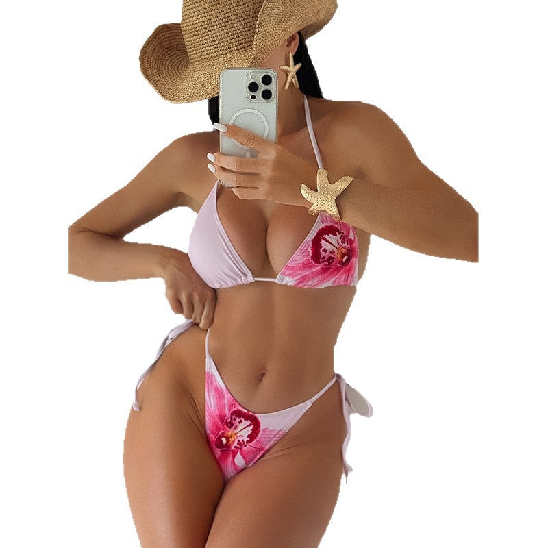 Damen Bikini-Set mit floralem Design und transparentem Cover-Up Drune