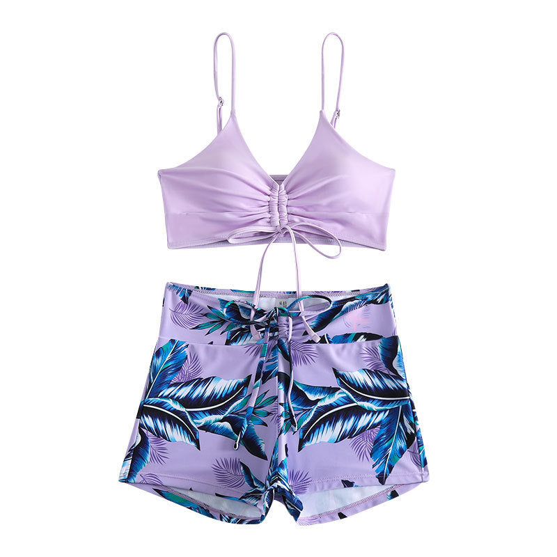 Damen Bikini-Set mit lässigem Crop-Top und verkürzten Shorts Drune