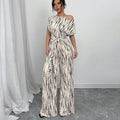 Bianca | Damen Overall One-Shoulder Weites Bein Print Elegant
