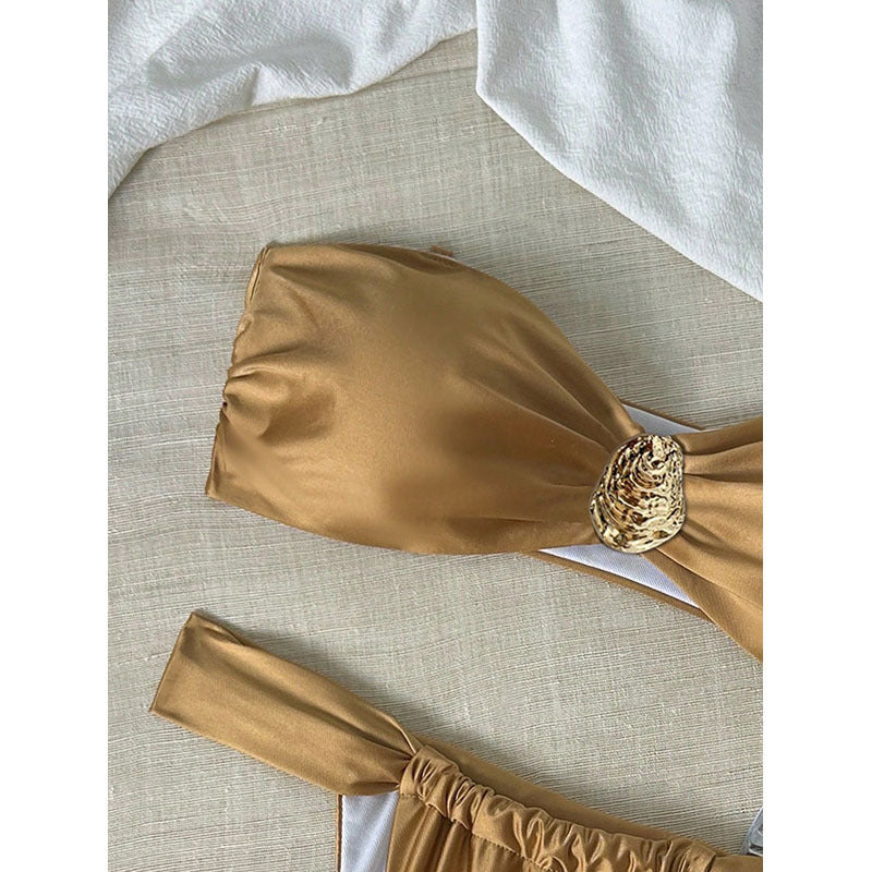 Damen Bandeau-Bikini mit elegantem Schmuckdetail und modischem Schnitt Drune