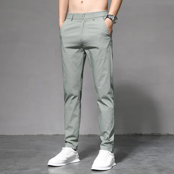 Herren Sommer Gürtelschlaufen Chino Hose