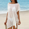 Damen Häkel-Strandüberwurf im offenen Design mit elegantem Lochmuster Drune