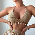Damen Häkelbikinioberteil mit Muscheldekor Drune