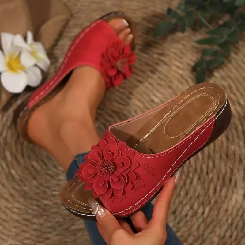 Damen Elegant Blumig Pantolette Sandalen