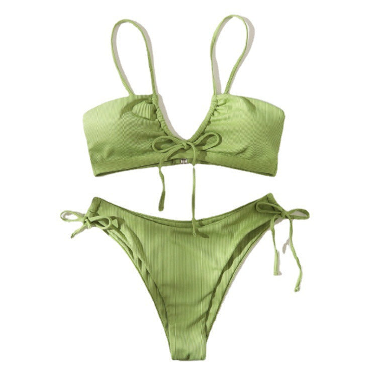Damen Bikini-Set mit bindbarem Oberteil und hohem Beinausschnitt Drune