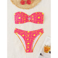 Damen Bandeau-Bikini-Set mit floralem Design und schickem Schnitt Drune