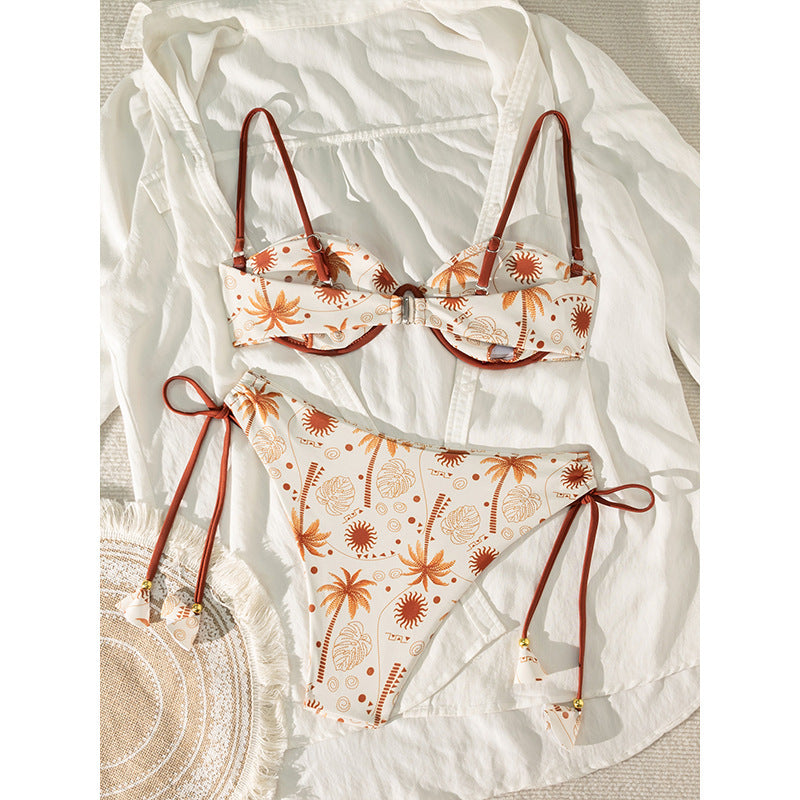 Damen Bikini-Set mit gepolstertem Oberteil und verstellbaren Trägern Drune