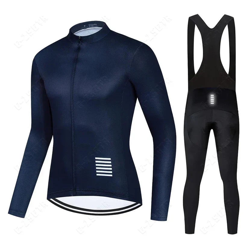 Langarm-Radsportbekleidungsset – Version mit Fleece-Futter