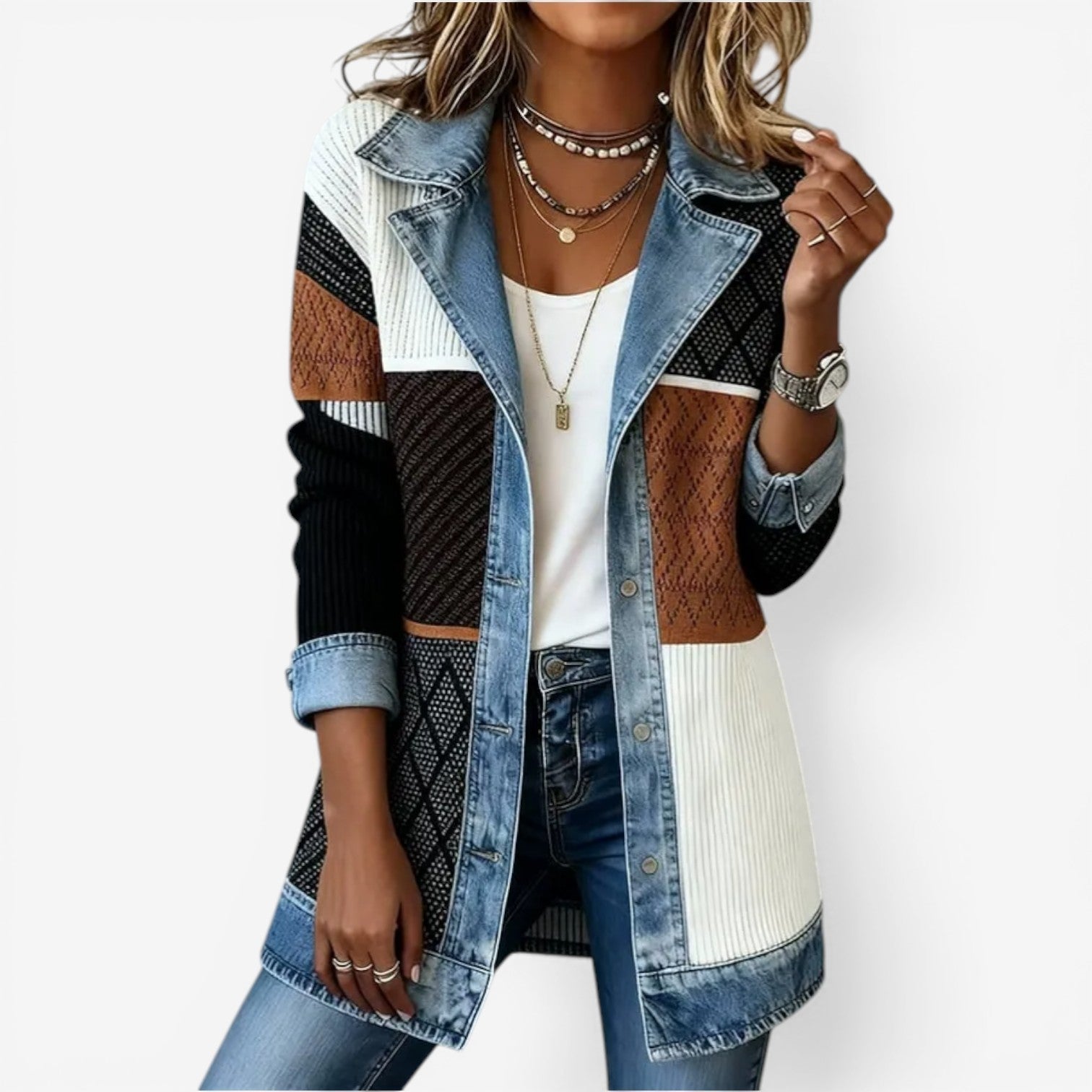 EMILI™ JACKE AUS DENIM-MISCHGEWEBE