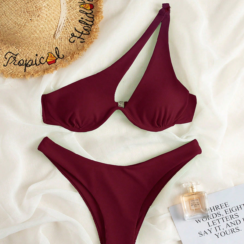 Damen Einseitiger Bikini mit verstellbarem Halter Drune