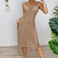 Damen Sommerliches Häkelkleid mit Fransen und seitlichem Schlitz Drune