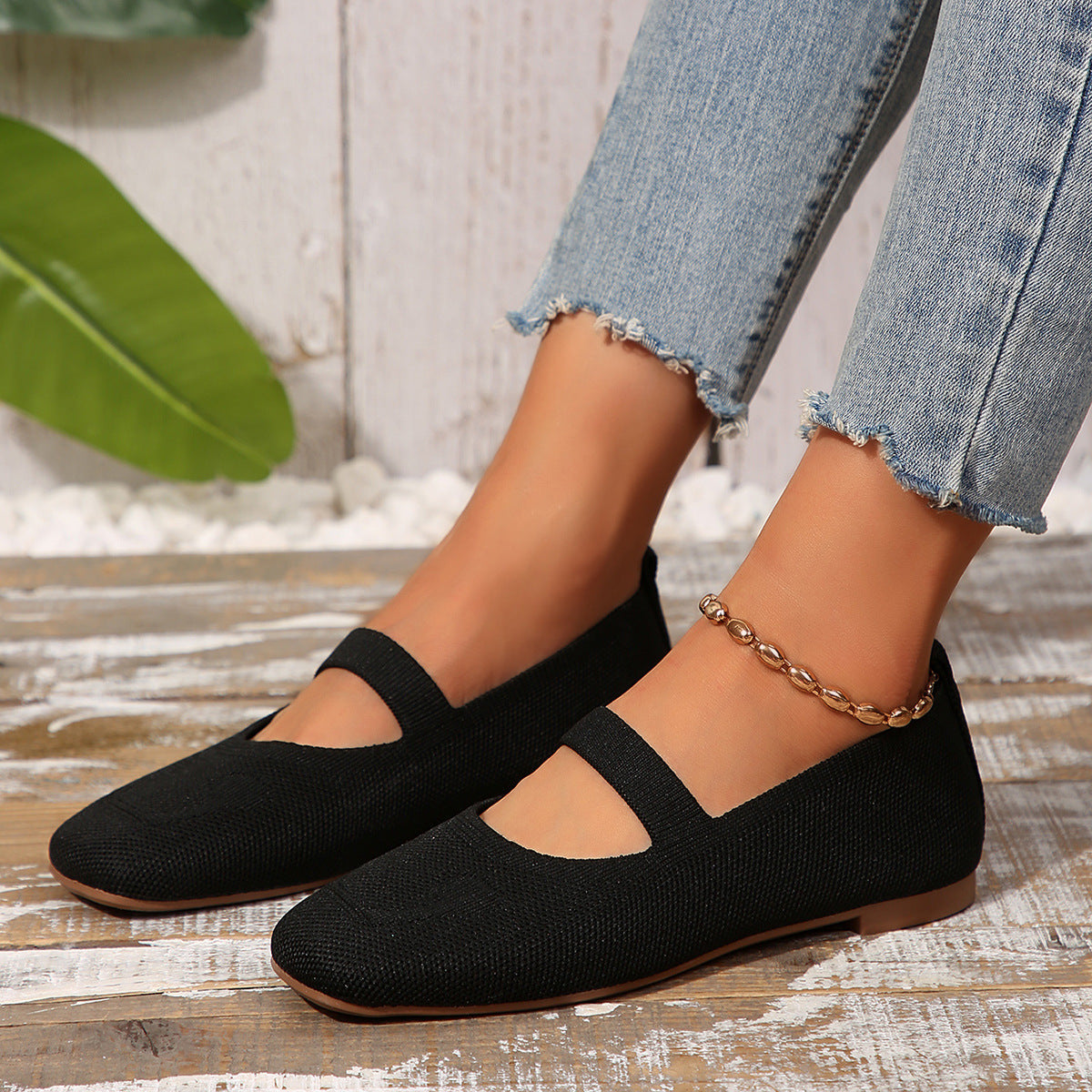 Damen Sommer Slip On Ballerina Schuhe