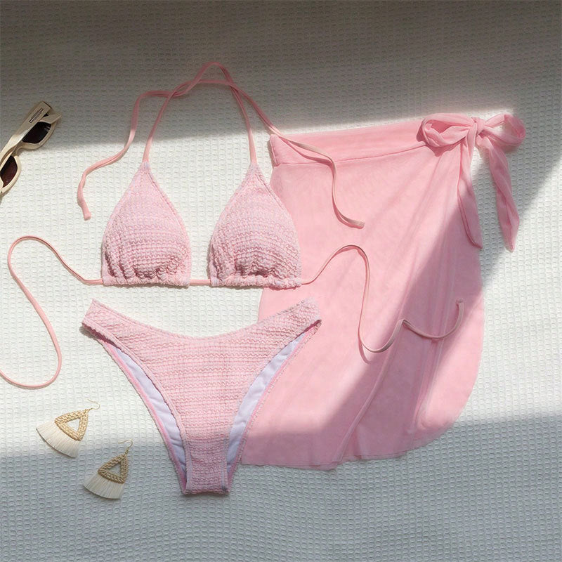 Damen Badeanzug-Set mit Spitzen-Details und schickem Wickelrock Drune