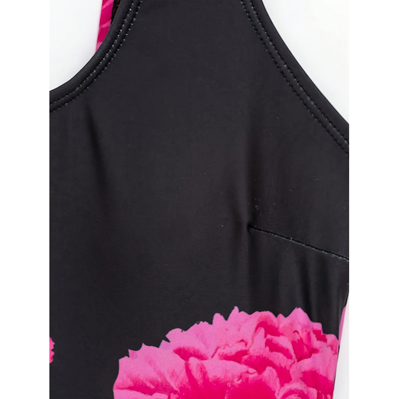 Damen Einteiler Badeanzug mit floralem Cover-Up Drune