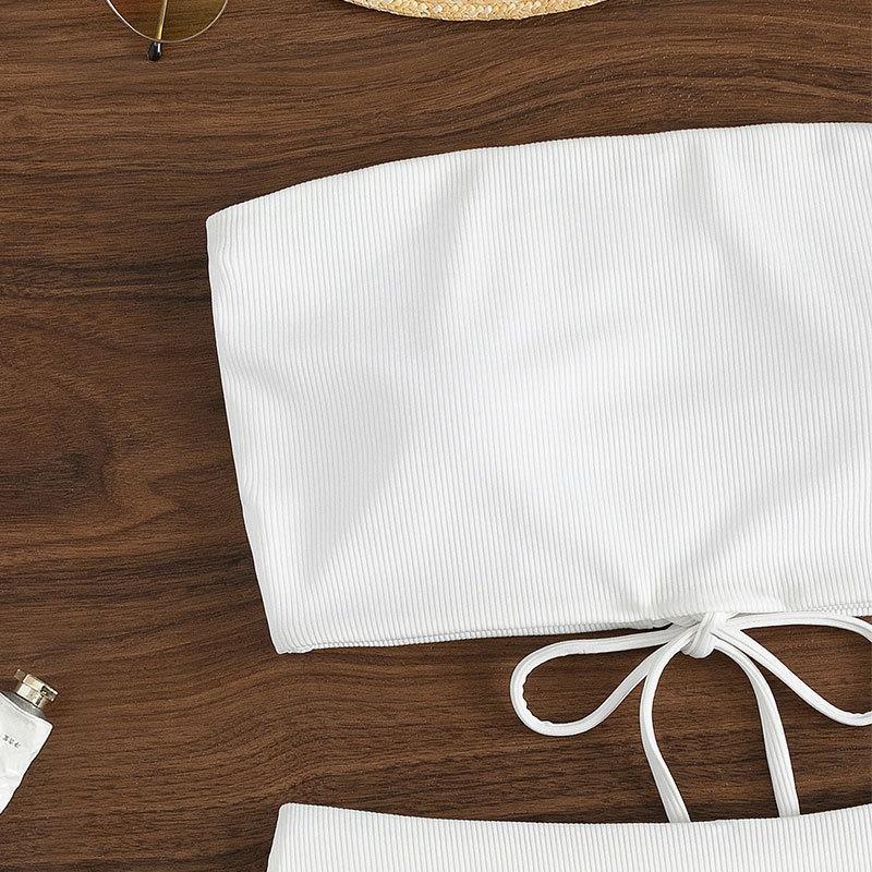 Damen Bandeau-Bikini mit verstellbarem Höschen und raffiniertem Design Drune