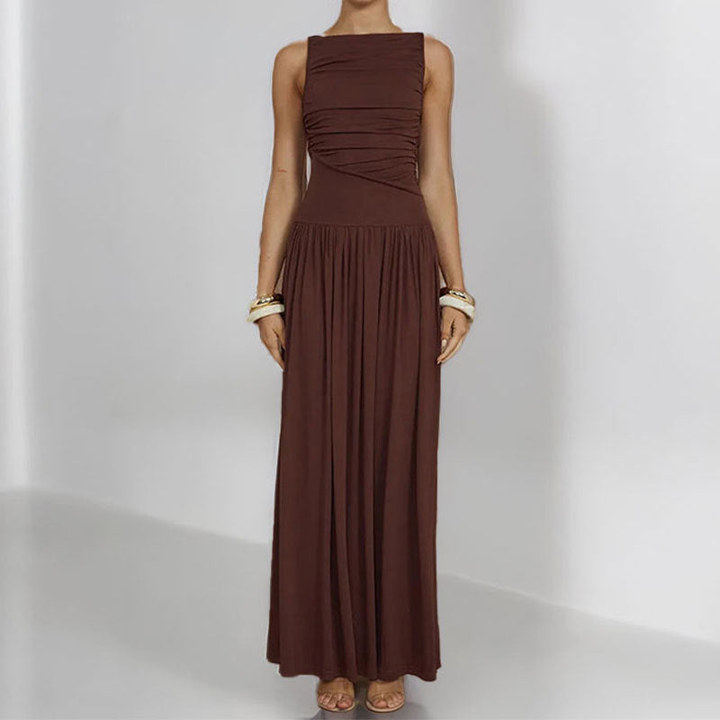 Damen Maxikleid mit raffiniertem Drapierungseffekt Drune