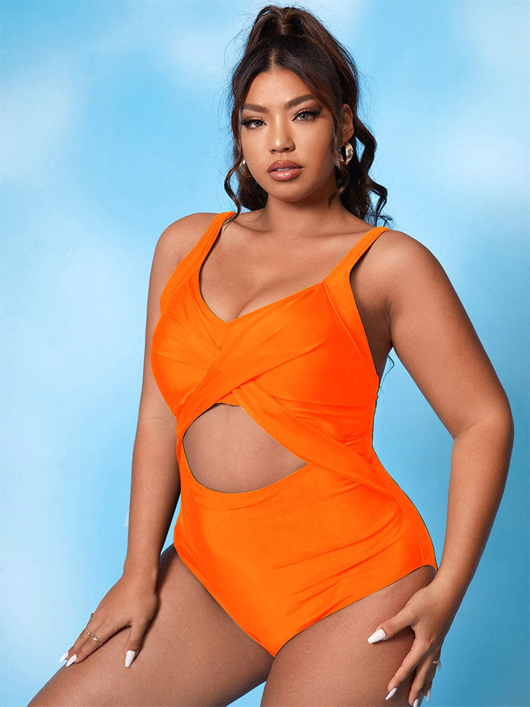 Damen Cut-Out Badeanzug mit Wickeldesign und stützendem Schnitt Drune