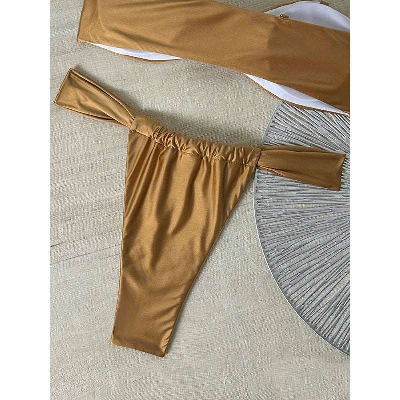 Damen Bandeau-Bikini mit elegantem Schmuckdetail und modischem Schnitt Drune
