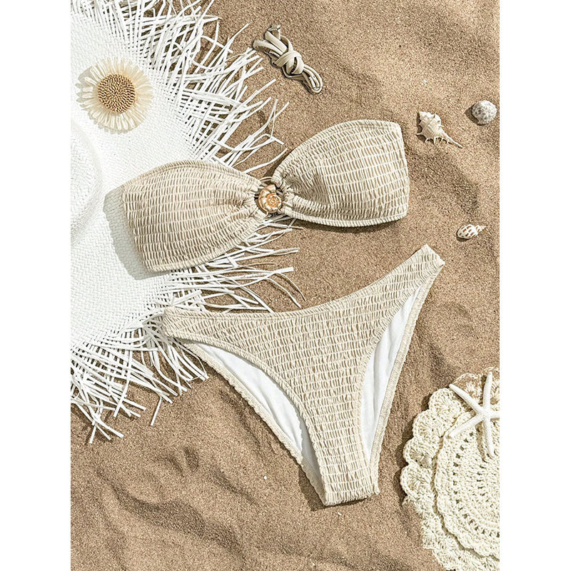 Damen Bandeau-Bikini mit strukturierter Oberfläche und charmanten Akzenten Drune