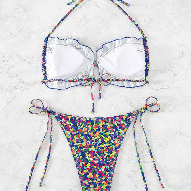Damen Bikini-Set mit verstellbaren Trägern und hohem Beinausschnitt Drune