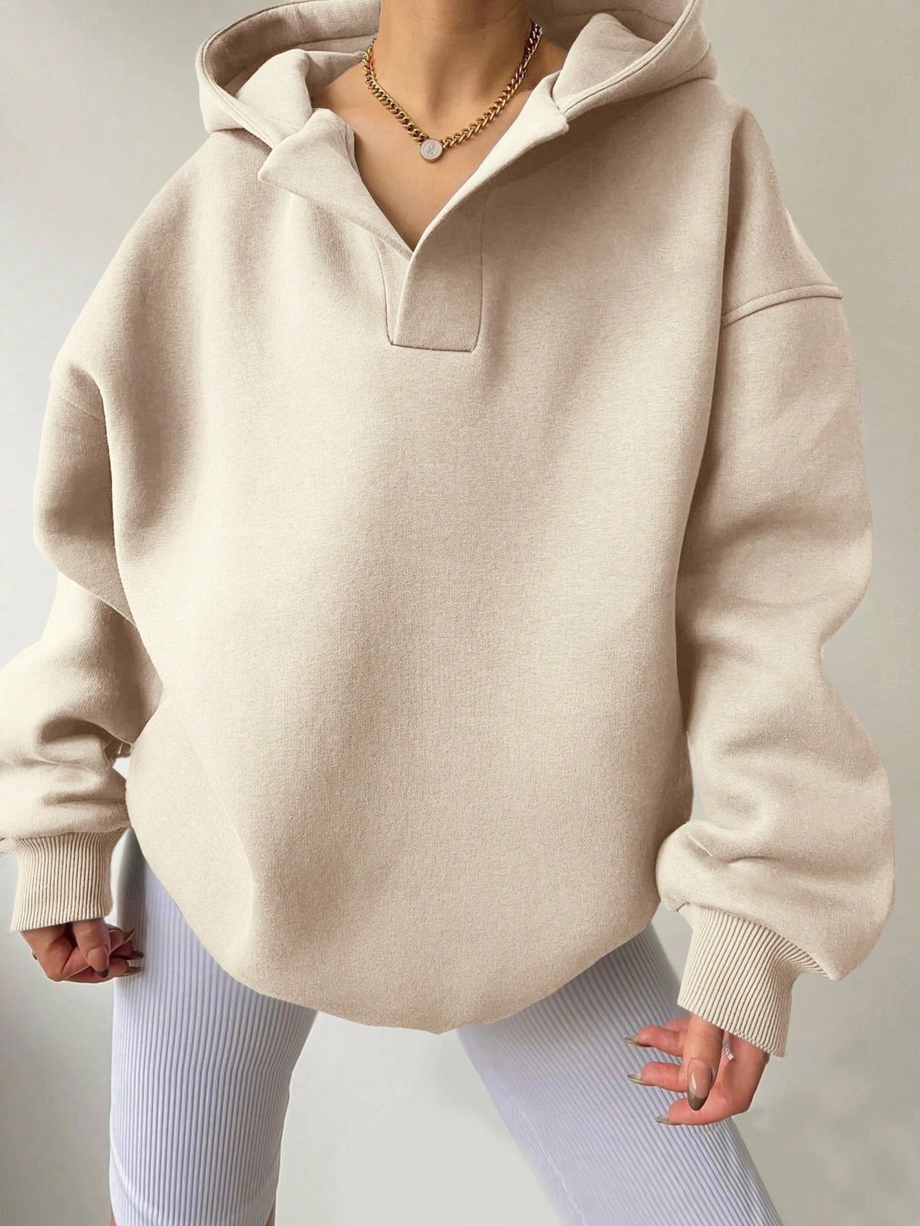 Damen Oversized Kapuzenpullover Drune