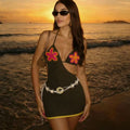 Damen Häkel-Strandkleid mit floralem Design und modischem Auschnitt Drune