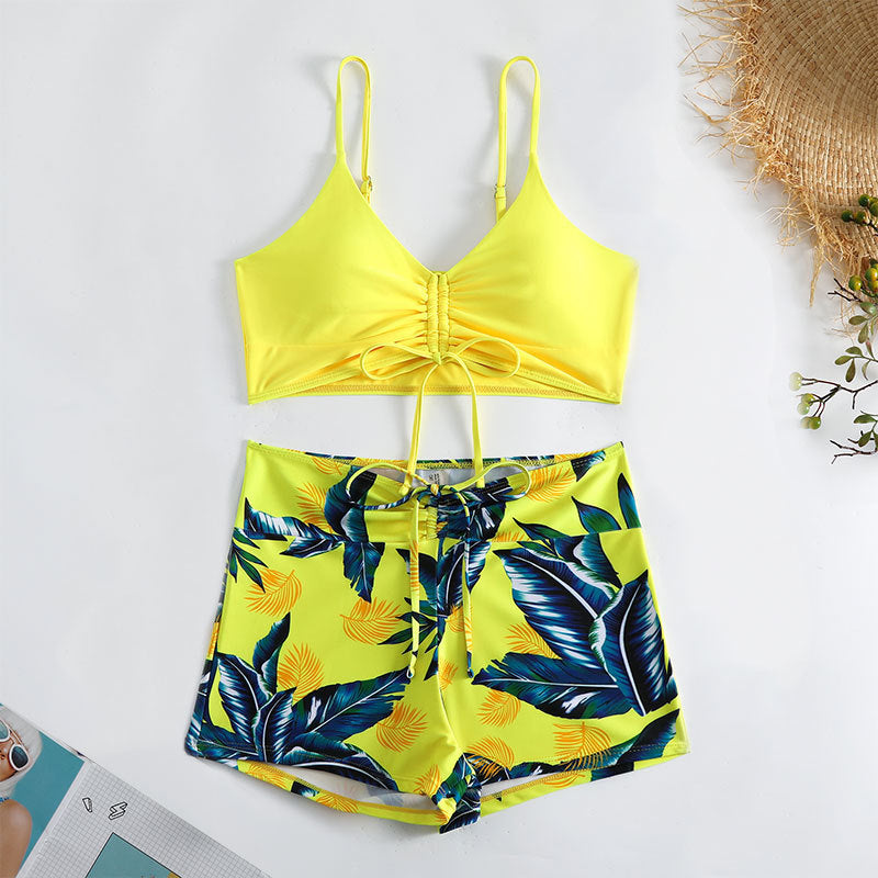 Damen Bikini-Set mit lässigem Crop-Top und verkürzten Shorts Drune