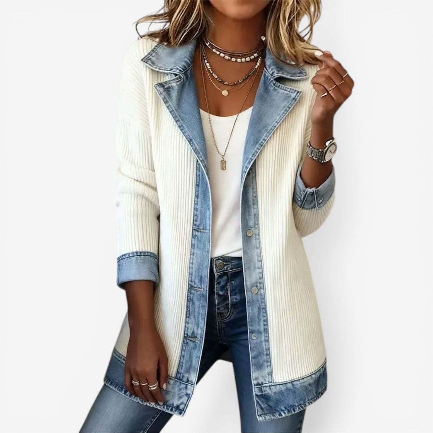 EMILI™ JACKE AUS DENIM-MISCHGEWEBE