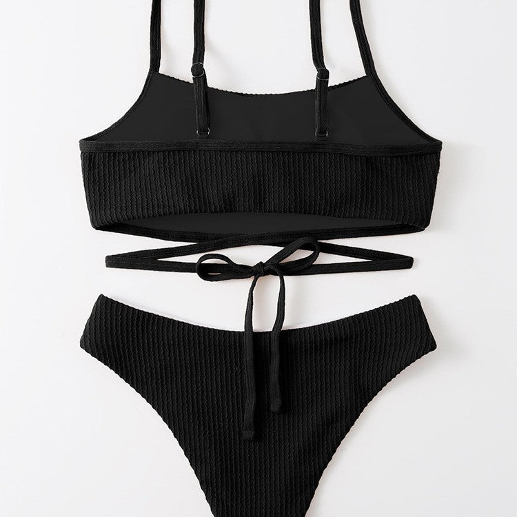 Damen Bikini-Set mit verstellbaren Trägern und modischem Wickeldetail Drune