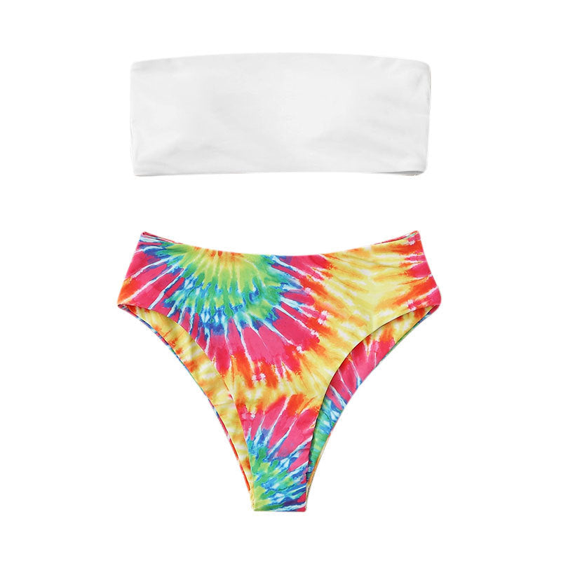 Damen Bikini-Set mit trendigem Bandeau-Oberteil und hohem Taillenschnitt Drune