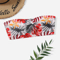 Damen Bandeau-Bikini-Oberteil mit floralen Akzenten und elastischem Bund Drune