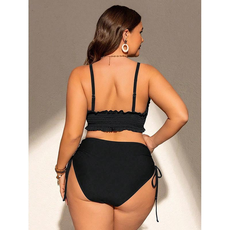 Damen Bandeau-Bikini mit Rüschendetails und verstellbaren Trägern Drune