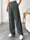Damen Elegante Bundfaltenhose mit weitem Schnitt Drune