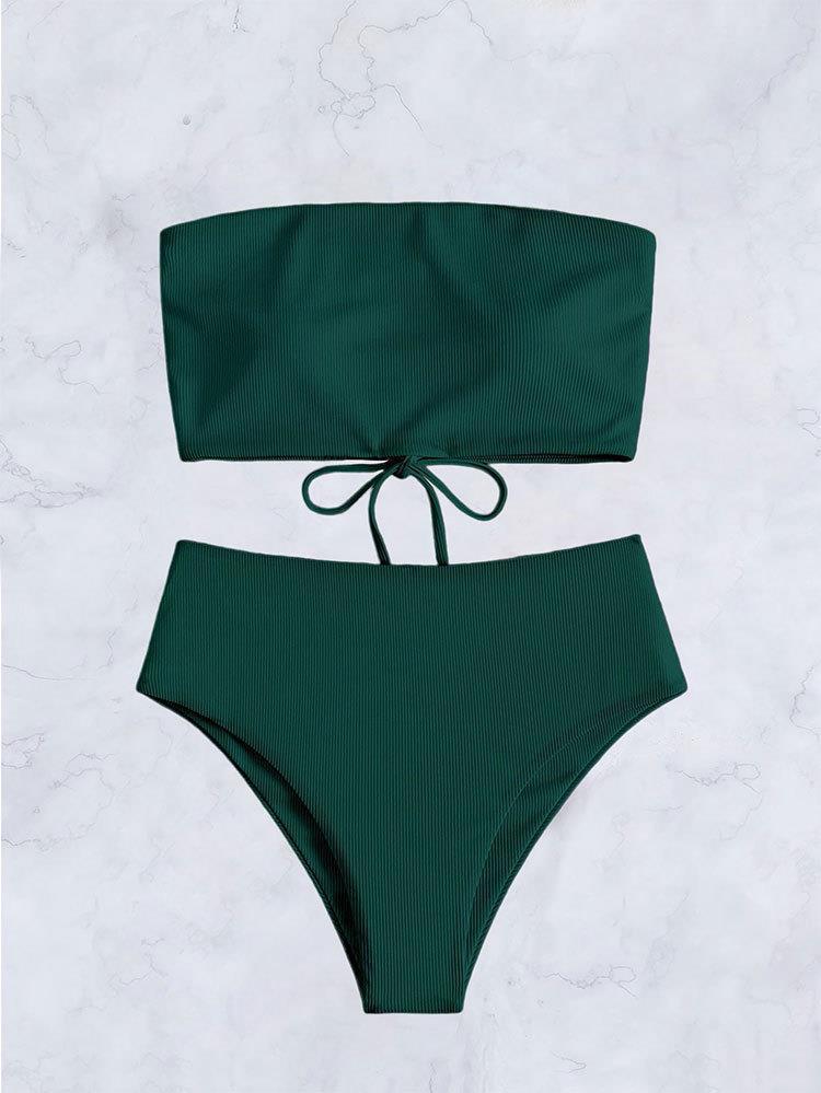 Damen Bandeau-Bikini mit verstellbarem Höschen und raffiniertem Design Drune