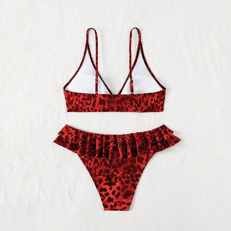 Damen Bikiniset mit raffinierter Rüsche und schickem Goldakzent Drune