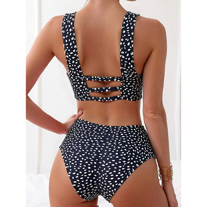 Damen Bikini-Set mit hohem Bund und breiten Trägern Drune