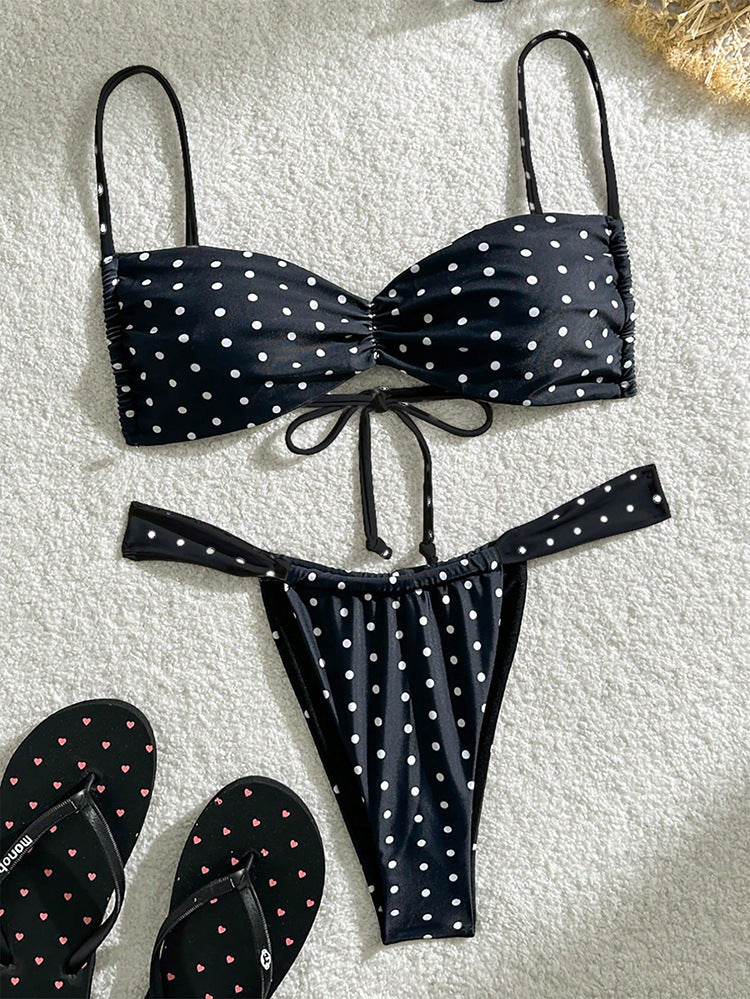 Damen Bikini-Set mit elastischem Stoff und Polka-Dots Drune