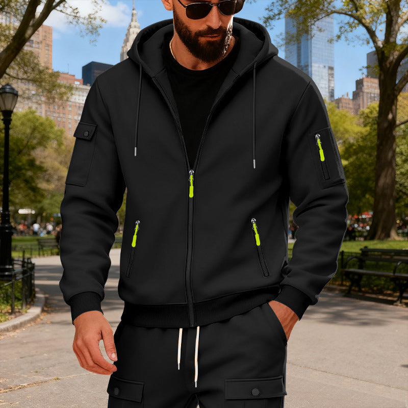 Herren sportlicher Kapuzenpullover mit modischen Schnellverschlüssen und praktischen Taschen Drune